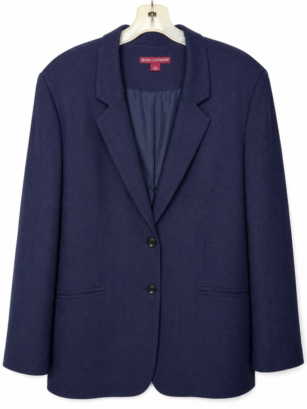Jessica London Linen Blend Navy Blazer